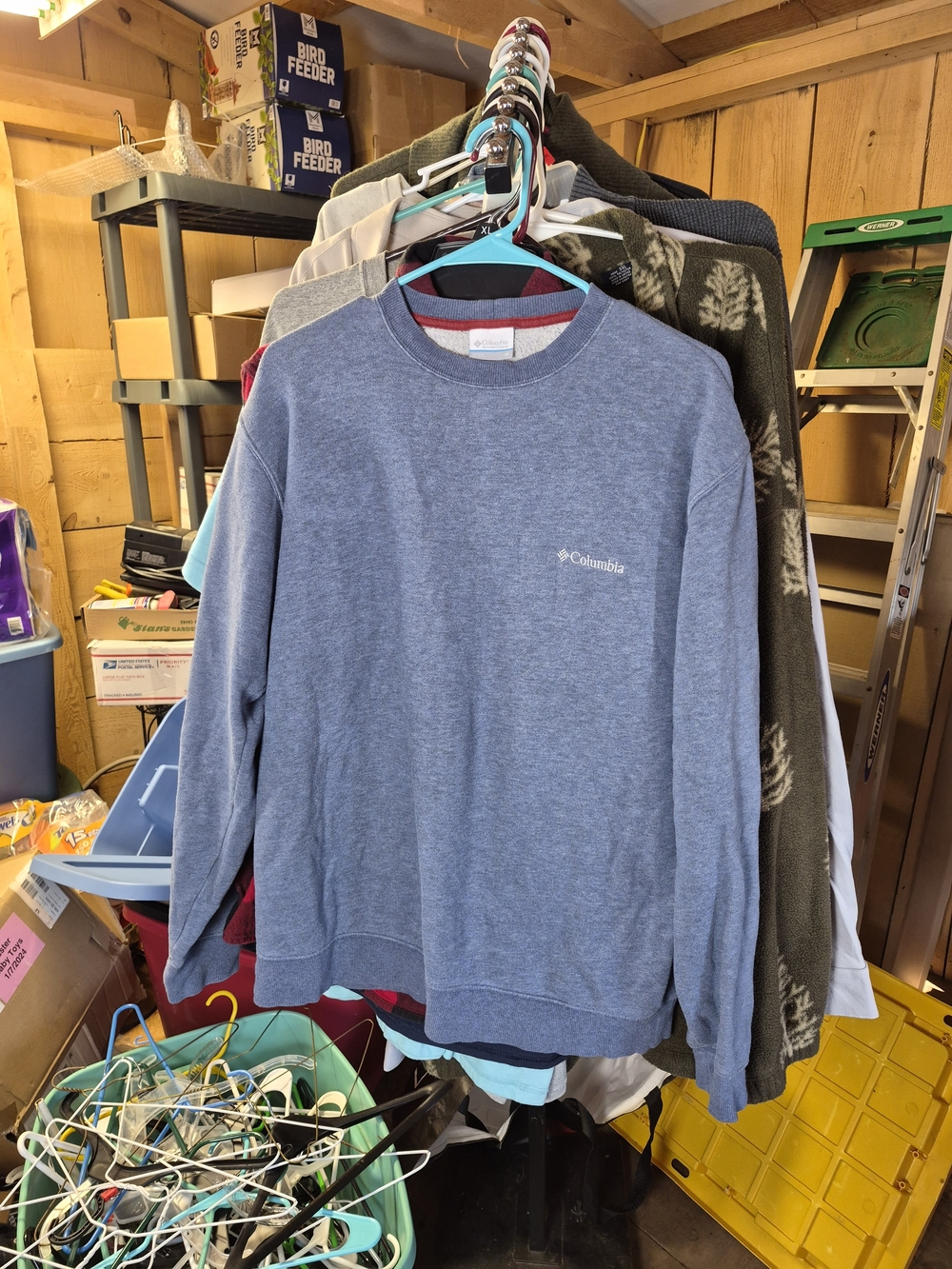 Columbia Men's Crewneck Sweater - Heather Blue Bin 65
